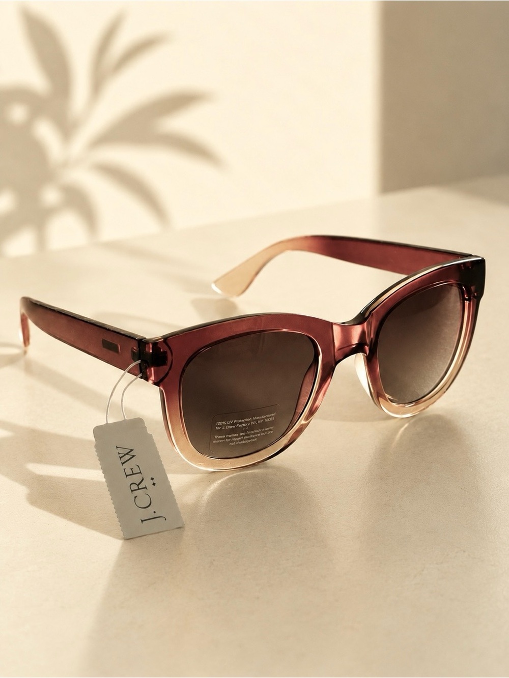 J. Crew Oversized Square-Frame Sunglasses 100% UV Protection UV400 Rating View 3